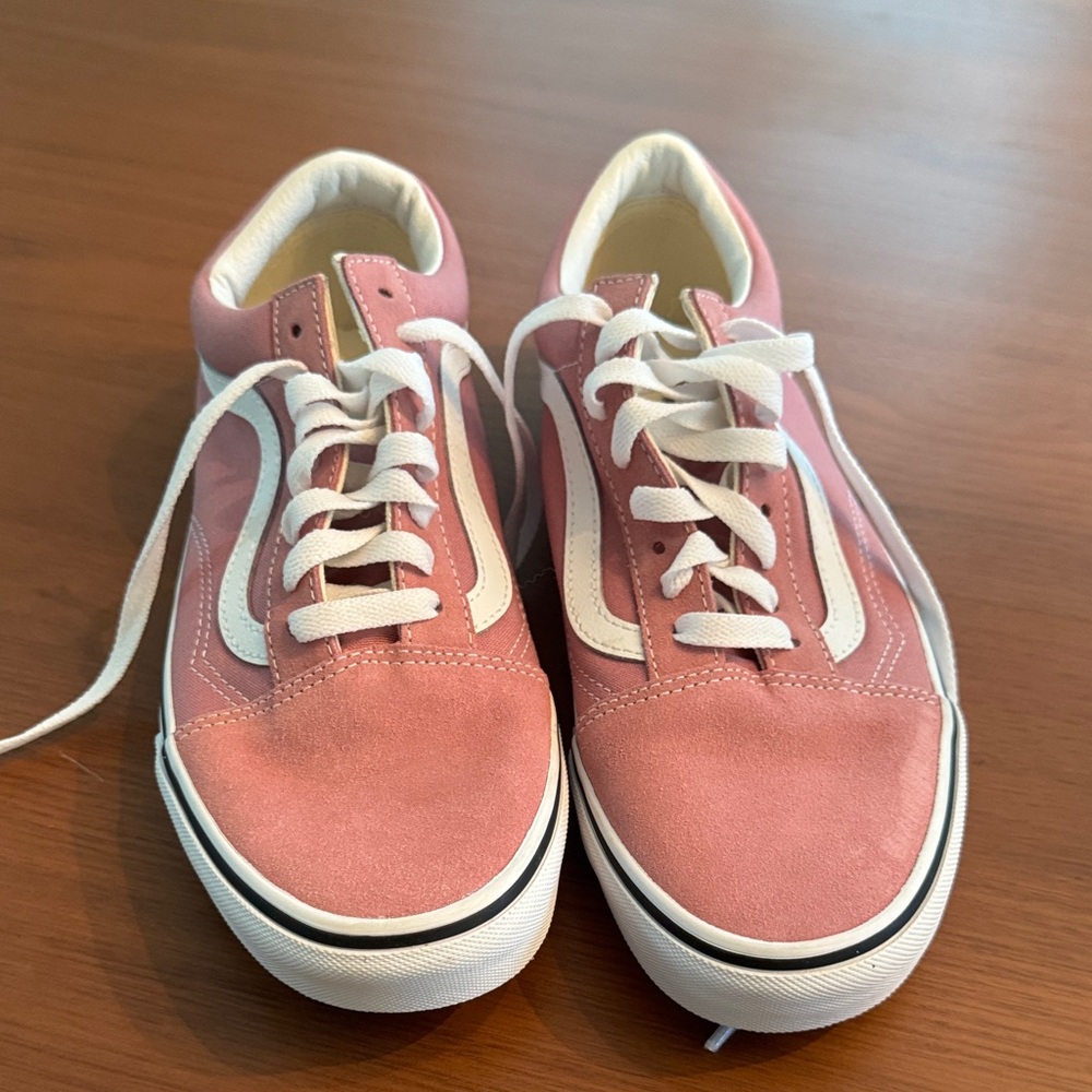 Vans Pink and White Low-Top Sneakers